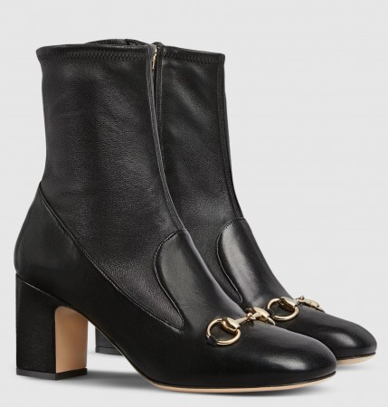 Gucci Horsebit Ankle Boots 75mm in Black Leather