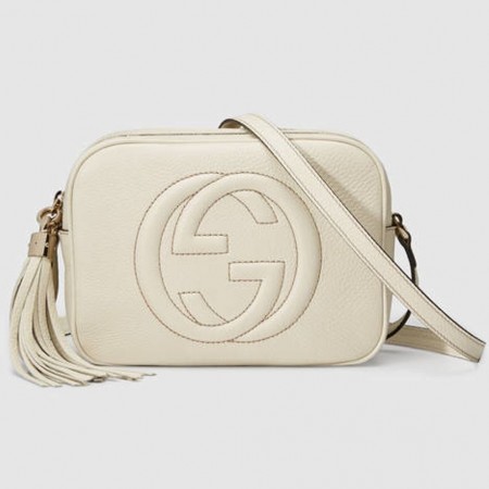 Gucci Soho Disco Bag in White Grained Leather