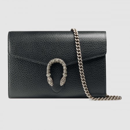 Gucci Dionysus Mini Chain Wallet in Black Leather