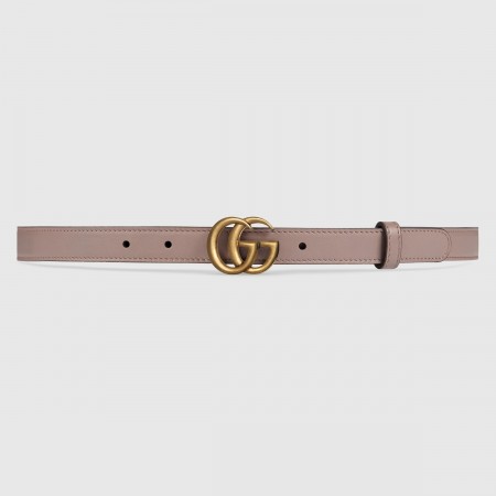 Gucci GG Marmont Thin Belt 20MM in Dusty Pink Leather