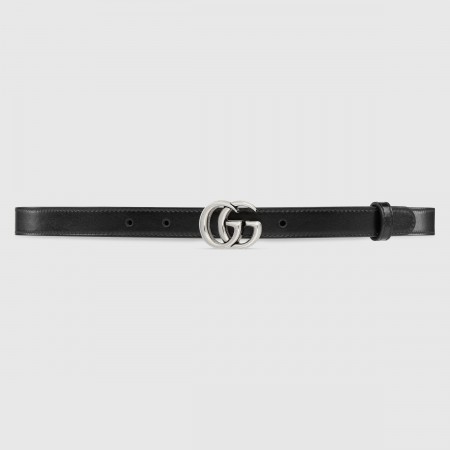 Gucci GG Marmont Thin Belt 20MM in Black Calfskin