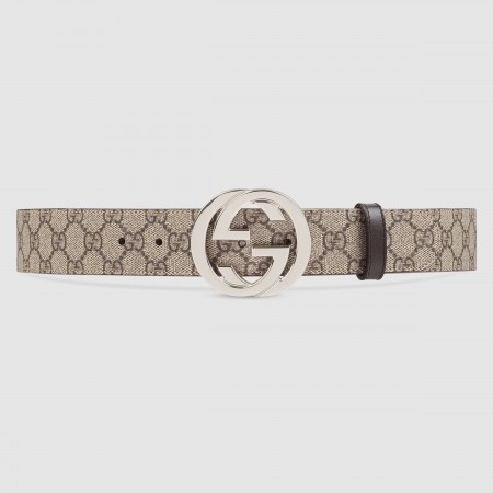 Gucci Beige GG Supreme Belt 38MM with Interlocking G Buckle