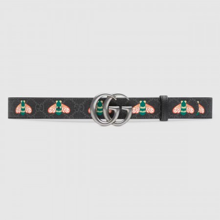 Gucci Black Supreme GG Marmont Belt 30MM with Bees