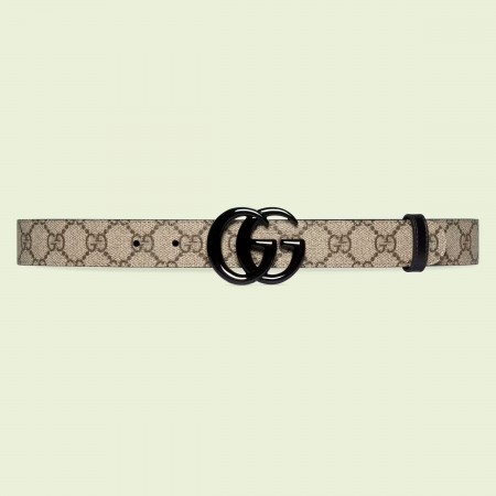 Gucci Supreme GG Marmont Belt 30MM with Black GG Buckle