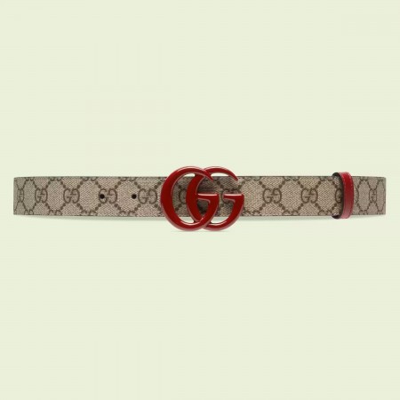 Gucci Supreme GG Marmont Belt 30MM with Red GG Buckle