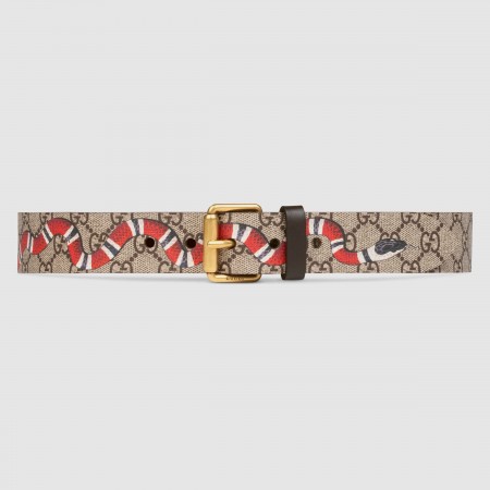 Gucci GG Supreme Kingsnake Print 38MM Belt with Square Buckle