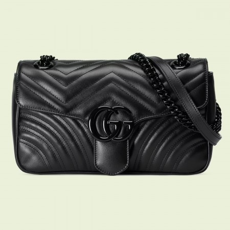 Gucci GG Marmont Small Shoulder Bag with Black Hardware