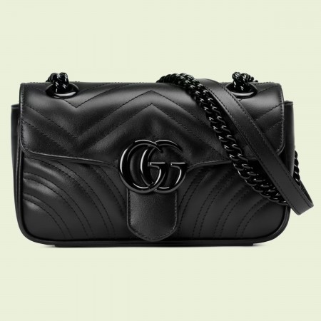 Gucci GG Marmont Mini Shoulder Bag with Black Hardware