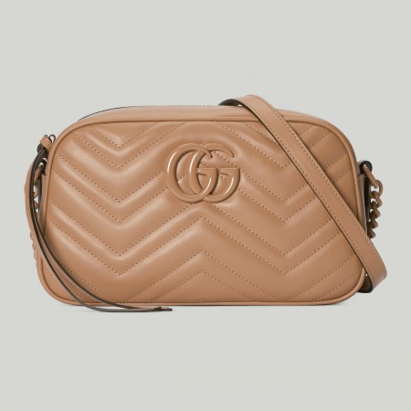 Gucci GG Marmont Small Camera Bag with Rose Beige Hardware