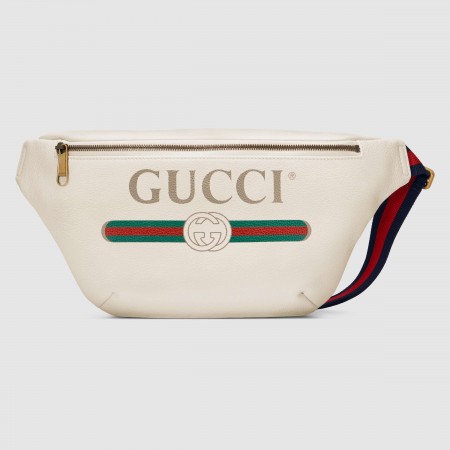Gucci Belt Bag in White Print Leather