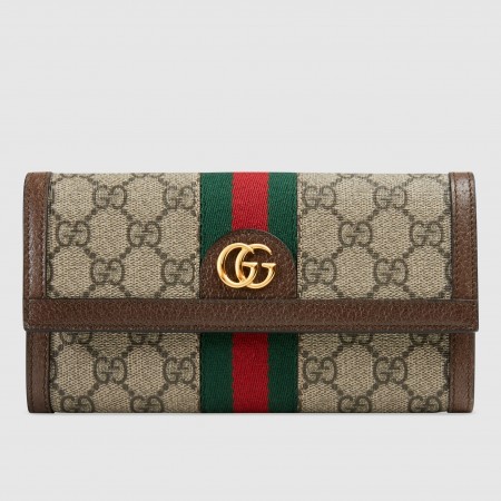 Gucci Ophidia Continental Wallet in Beige GG Supreme Canvas