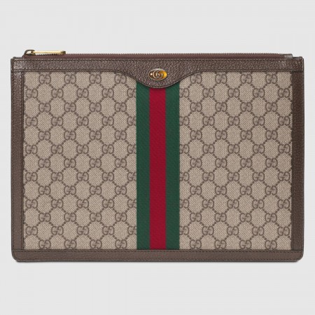 Gucci Ophidia GG Portfolio Pouch in Beige GG Supreme Canvas