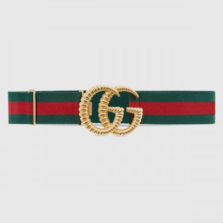 Gucci Web Elastic Belt with Torchon Double G Buckle