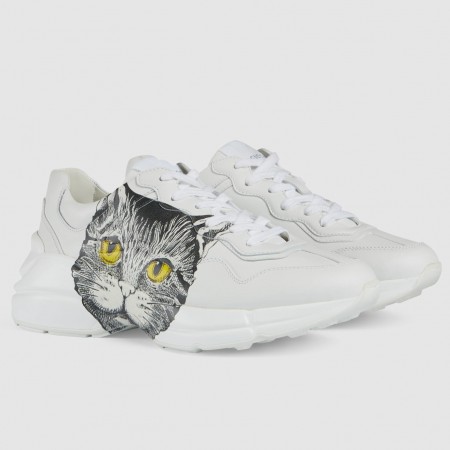 Gucci Women's Rhyton Sneakers With Mystic Cat Print
