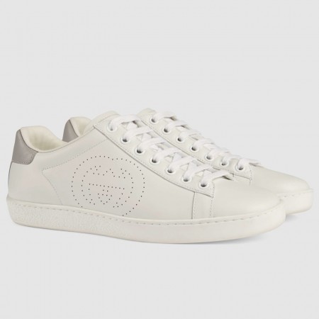Gucci Women's Ace Sneakers in White Leather with Interlocking G