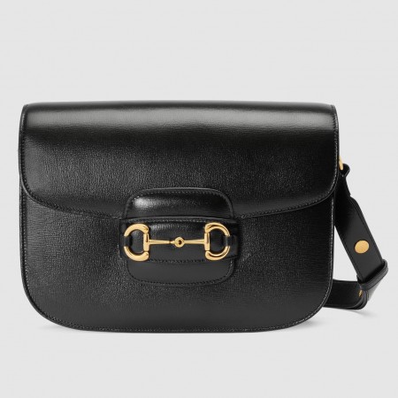 Gucci Horsebit 1955 Shoulder Bag in Black Calfskin