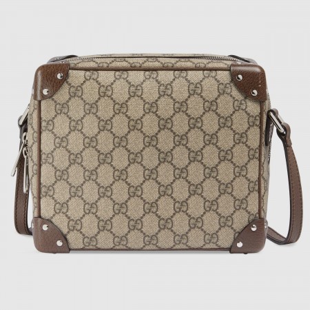 Gucci Trunks Messenger Bag In Beige GG Supreme Canvas