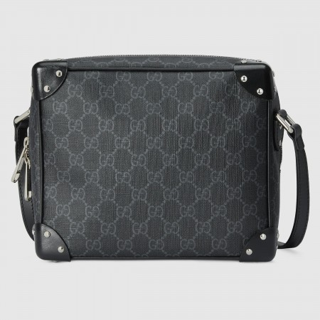 Gucci Trunks Messenger Bag In Black GG Supreme Canvas