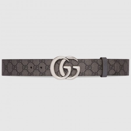 Gucci GG Marmont Reversible Belt 38MM in Grey GG Canvas