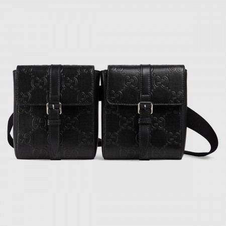 Gucci Belt Bag in Black GG Embossed Leather