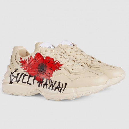 Gucci Women's Rhyton Sneakers with Hawaii Print