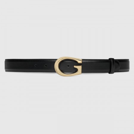 Gucci G Buckle Belt 30MM in Black Leather