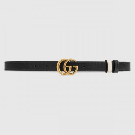 Gucci GG Marmont Reversible Belt 20MM in Black/White Leather