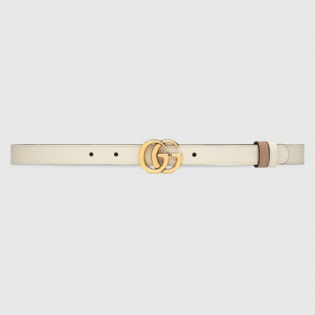 Gucci GG Marmont Reversible Belt 20MM in White/Pink/ Leather