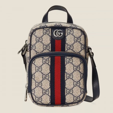 Gucci Ophidia GG Mini Bag in Blue Supreme Canvas