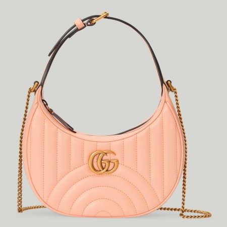Gucci GG Marmont Half-moon Mini Bag in Round Matelasse Leather