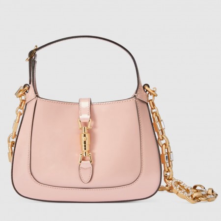 Gucci Jackie 1961 Mini Shoulder Bag in Pink Patent Leather