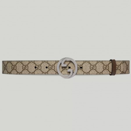 Gucci Blondie Belt 30MM in Beige GG Supreme Canvas