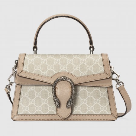 Gucci Dionysus Small Top Handle Bag in White GG Supreme Canvas