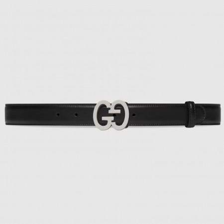 Gucci GG Buckle Belt 30MM in Black Leather