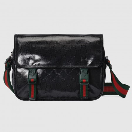 Gucci Men's Messenger Bag in Black GG Crystal Canvas