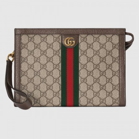 Gucci Ophidia GG Portfolio Pouch in Beige GG Canvas