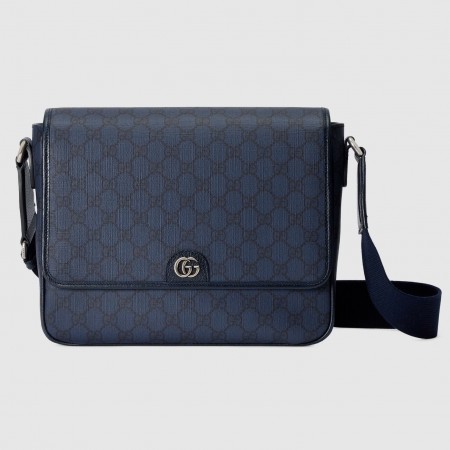 Gucci Ophidia Medium Messenger Bag in Blue GG Supreme Canvas