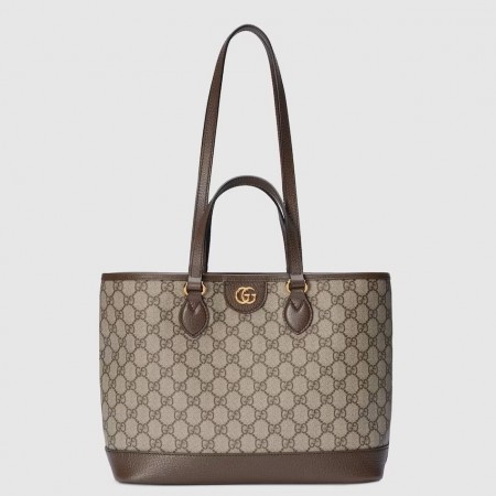 Gucci Ophidia Small Tote Bag in Beige/Ebony GG Supreme Canvas