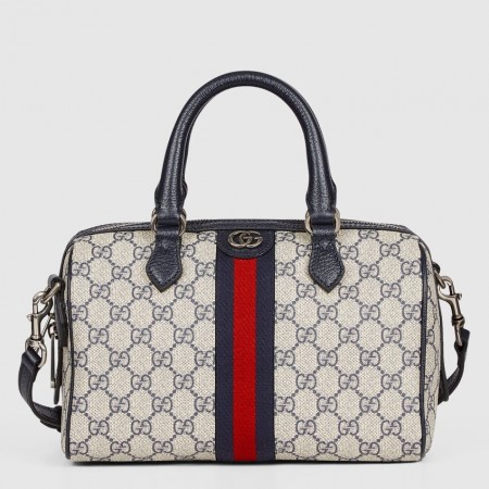 Gucci Ophidia GG Small Top Handle Bag in Blue GG Canvas