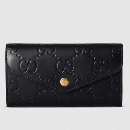 Gucci Continental Wallet in Black GG Leather