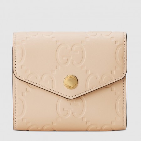 Gucci Trifold Wallet in Light Beige GG Leather
