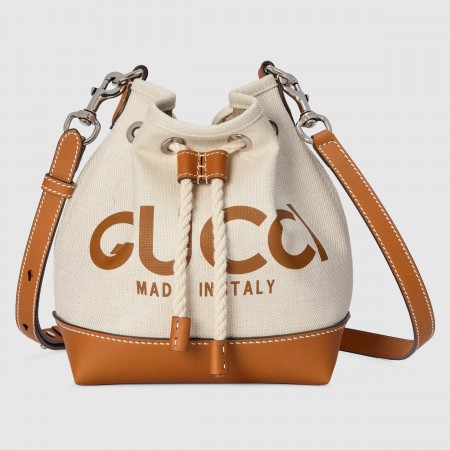Gucci Mini Drawstring Bag in Canvas with Gucci Print
