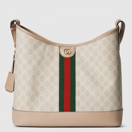 Gucci Ophidia GG Medium Shoulder Bag in White GG Canvas