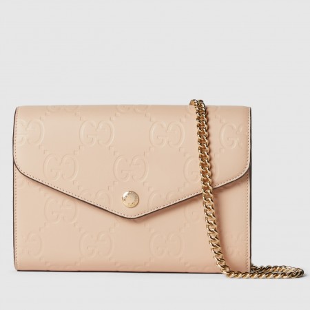 Gucci Chain Wallet in Light Beige GG Leather