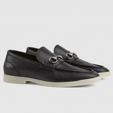 Gucci Men's Loafers with Horsebit in Black Leather