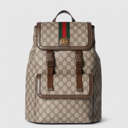 Gucci Ophidia GG Large Backpack in Beige GG Supreme Canvas