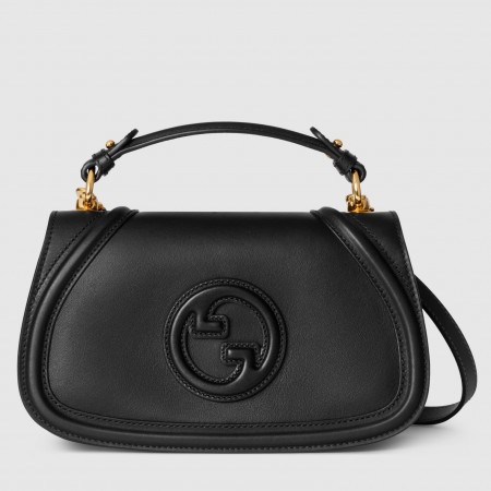 Gucci New Blondie Small Handle Bag in Black Leather
