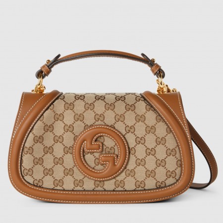 Gucci New Blondie Small Handle Bag in Beige Original GG Canvas