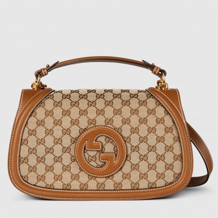 Gucci New Blondie Medium Top Handle Bag in Original GG Canvas