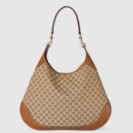 Gucci B Medium Shoulder Bag in Beige Original GG Canvas